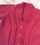 Cabled Cardigan Hand Knitted in Chunky Yarn for a Girl, Gift Ideas for Children  - Image 3