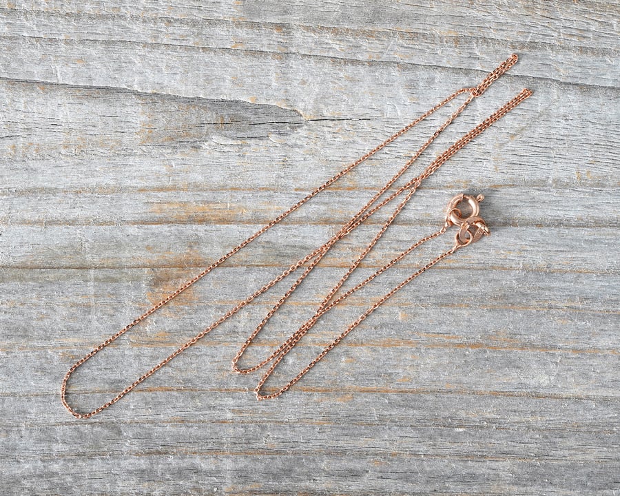 Solid 18ct Rose Gold Belcher Chain in 16 inches 