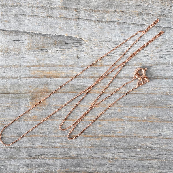 Solid 18ct Rose Gold Belcher Chain in 16 inches 