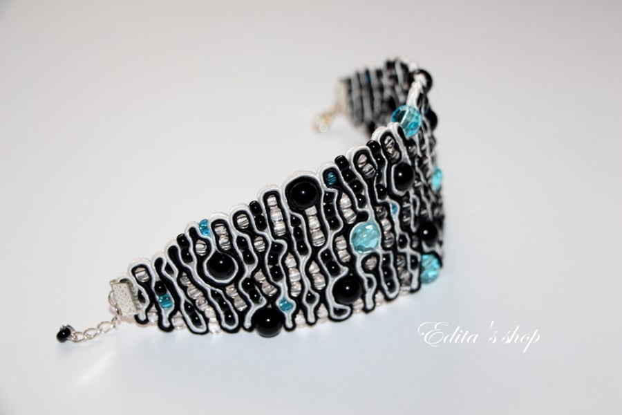 SALE. Soutache Bracelet, Christmas, gift, Handmade, Ready to ship