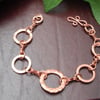 Copper Hammered Hoop Bracelet