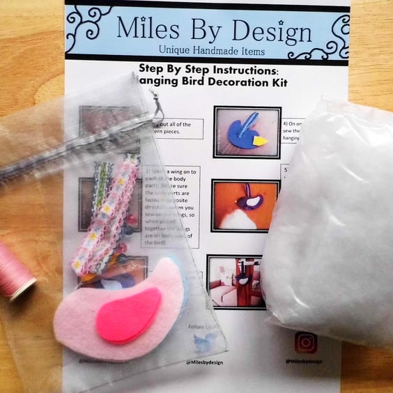 Make Your Own Bird Decoration Kit - Pink