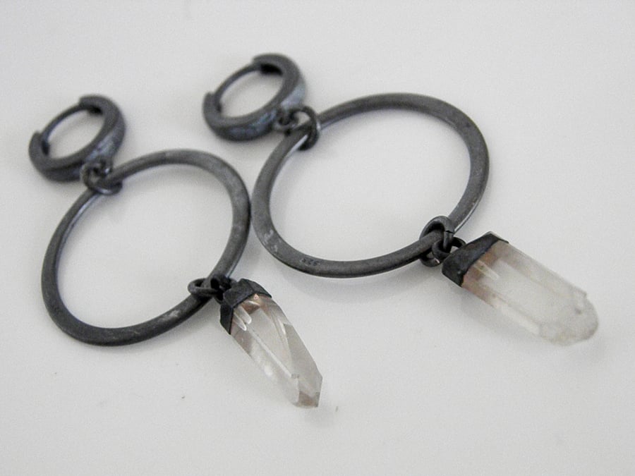 Crystal Quartz Electroformed Earrings