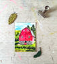 Original ACEO Red Barn Miniature painting - One of a kind