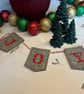 Mini embroidered Christmas bunting - Image 2