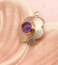 Amethyst Silver & Gold Pendant Handmade 