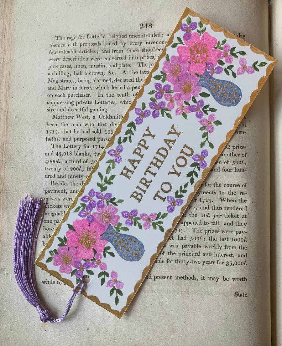 Happy Birthday Handmade Bookmark