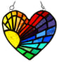 Sun Heart Suncatcher Stained Glass Rainbow Rays Handmade 006 - Image 2