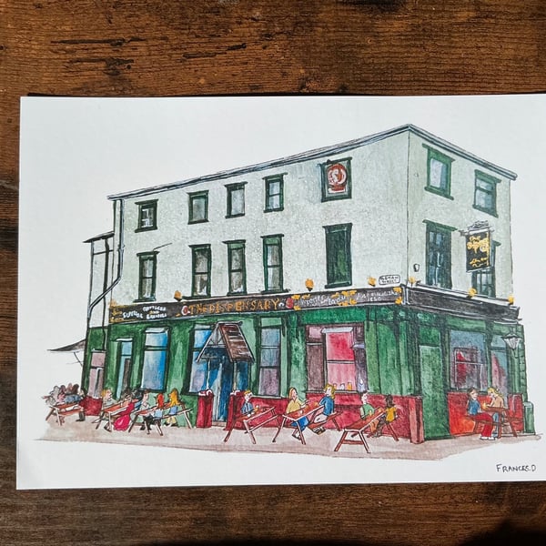 The Dispensary pub watercolour print