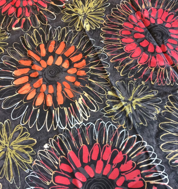 ALOHA Scion ABSTRACT FLORAL in Orange Red Brown Vintage Fabric Lampshade option 