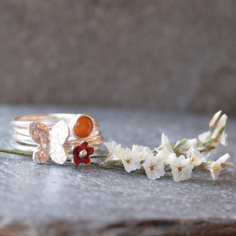 Sterling silver stacking ring set