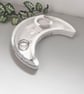 Crescent Moon Trinket Tray with Silver Mica and Glass Chips -  Celestial  Dish - Image 4