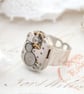 Mens Pinky Ring, Steampunk Ring, Steampunk Signet, Simple Silver Watch Movement  - Image 8