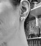 Brass Monstera Leaf Stud Earrings; Handmade Botanical Earrings - Image 3