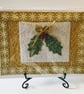 Holly Textile Christmas Card. - Image 1