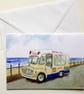 Blank greetings card A5 classic  ice cream van from original watercolour - Image 1