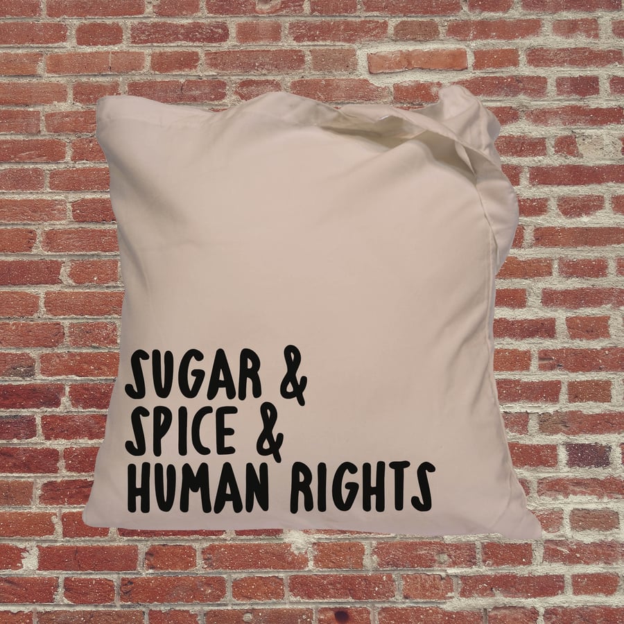 Feminist empowerment tote bag, human rights,