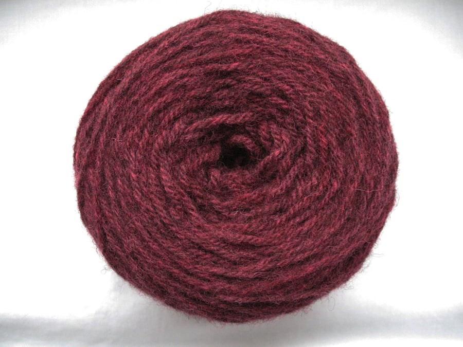 Hand-dyed Pure Jacob Light Aran Wool Plum 100g