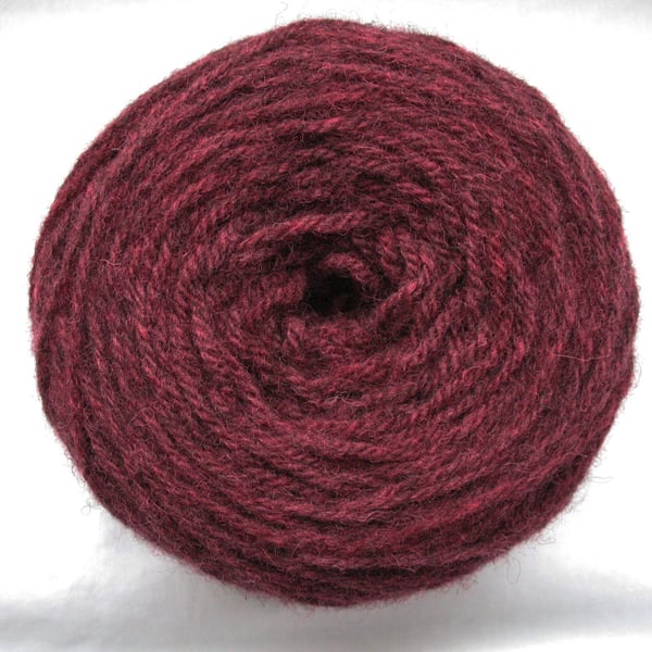 Hand-dyed Pure Jacob Light Aran Wool Plum 100g