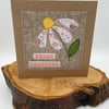 Pretty daisy birthday appliqué card