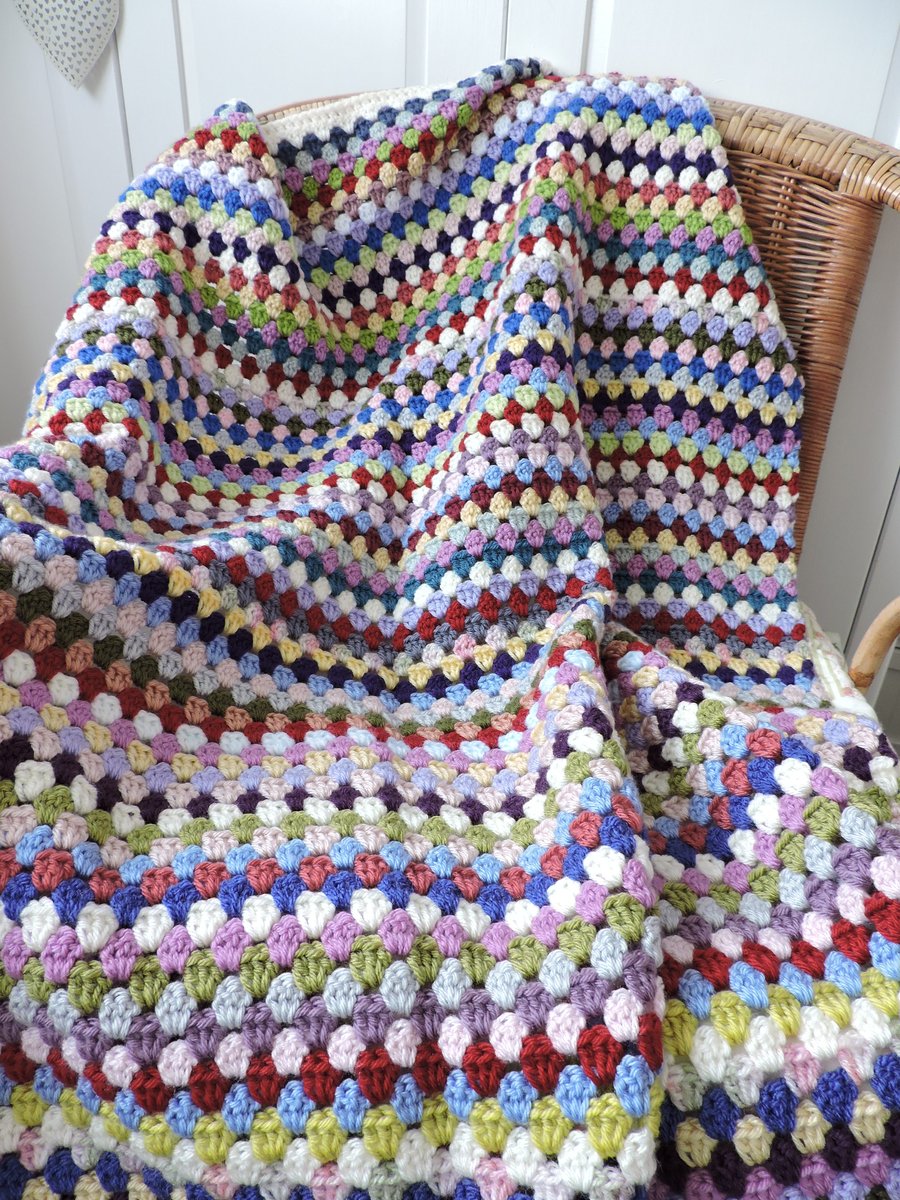 Crochet Blanket Multi Coloured 