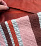 Patsy Cushion: Rust, Crocosmia & Tea Rose. Handwoven in Wales - Image 3