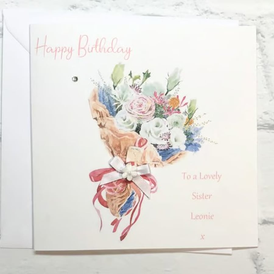 Pretty Happy Birthday Card for Mum, Niece,Granddaughter,sister, Daughter