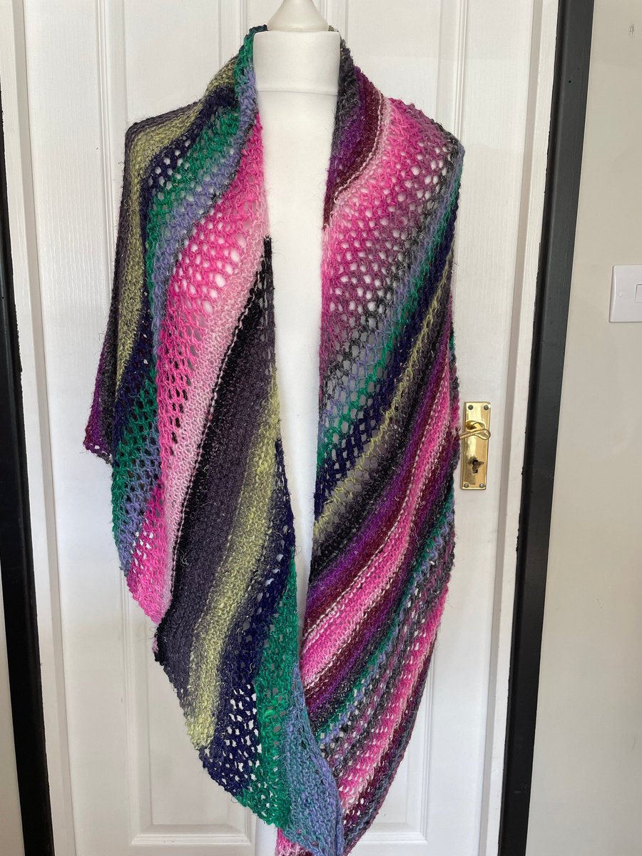 Hand knitted shawl Folksy