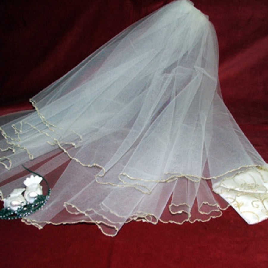 Bridal veil edged in gold