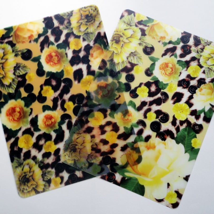Two Yellow Skin Heaven Plastic Placemats