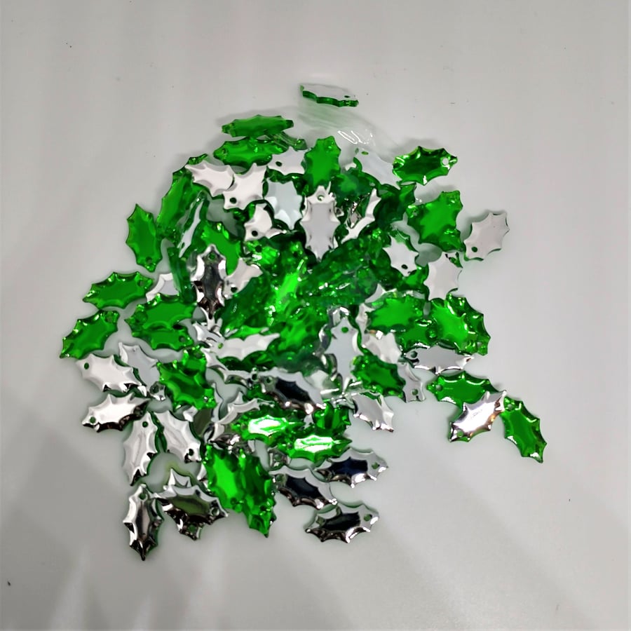 Christmas Holly Leaves Xmas Trees Charms Choice x 6 or 4