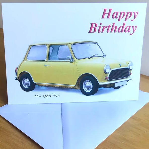 Mini 1000 1978 (Yellow) - Birthday, Anniversary, Retirement or Plain Card