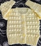 Pale Lemon bobble knit cardigan 0-3 months 