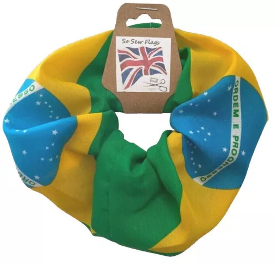 Brazil Brazilian Flag Hair Scrunchie Scrunchies Accessory Band Elastic