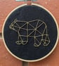 4" geometric bear embroidery hoop