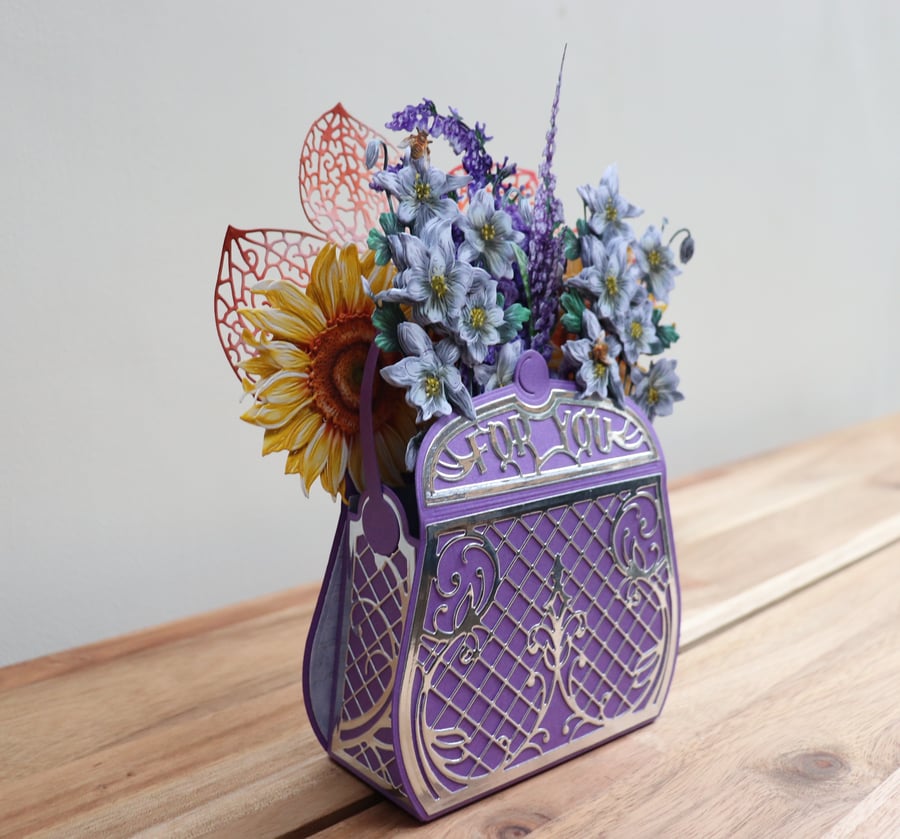 Bag full of flowers.