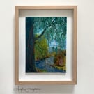 Framed Acrylic Painting with Collage - Tawonga Southern Australia