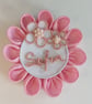 Personalised Pink Flower Wall Art – Handmade Floral Name Plaque – Nursery & Chil - Image 1