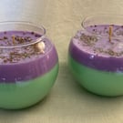 Thistle Scented 100% Organic Green and Purple Soy Wax Bowl Candle