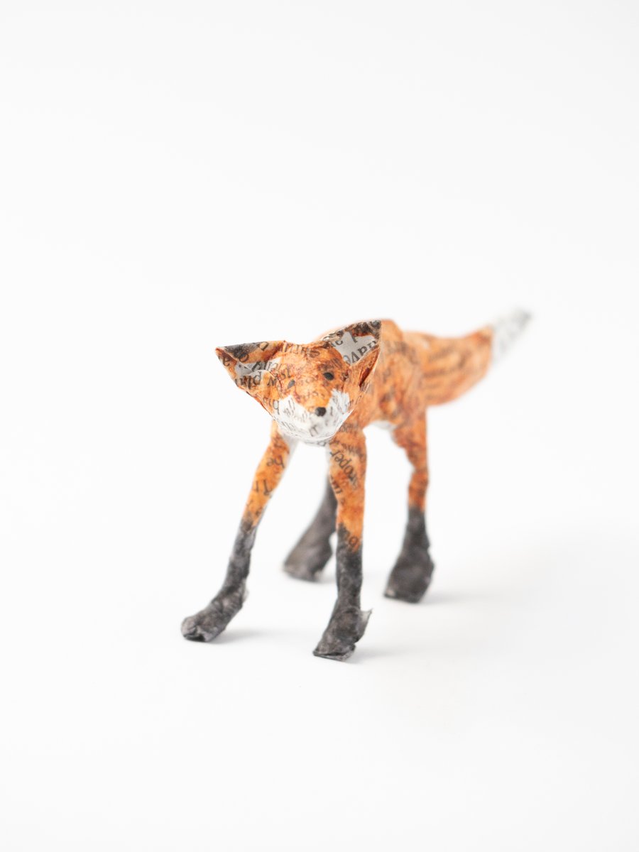 Nipper Tiny Paper Mache Standing Fox