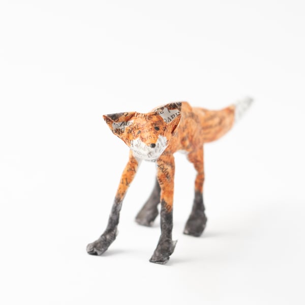 Nipper Tiny Paper Mache Standing Fox
