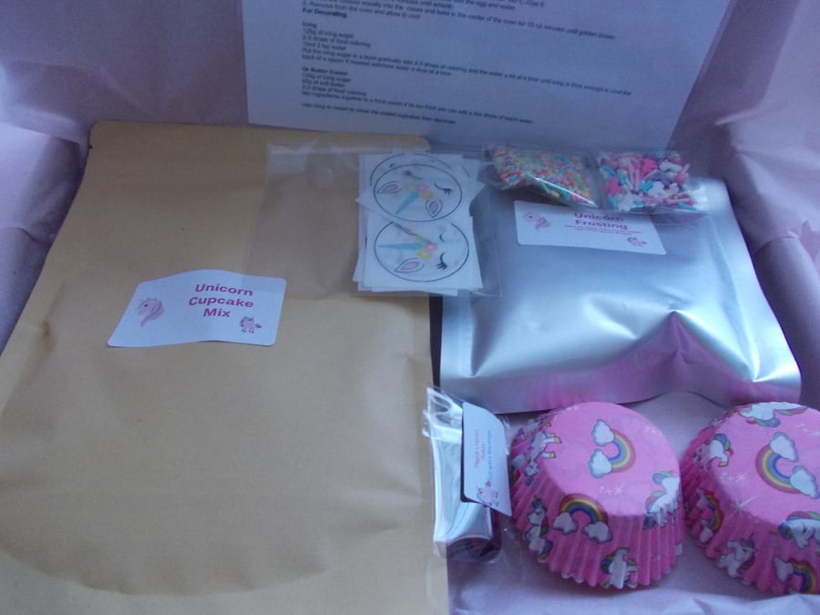 Unicorn Cupcake baking craft set. Make your own unicorn cupcakes, Unicorn gifts 
