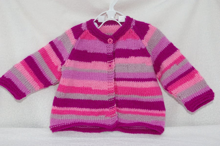 Baby Girl Cardigan in Pinks.