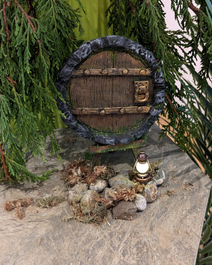Handmade Pirate Fairy Door, Brown Fantasy Garden Decor