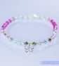 Bracelet beautiful Swarovski and sterling silver butterfly charm handmade - Image 6