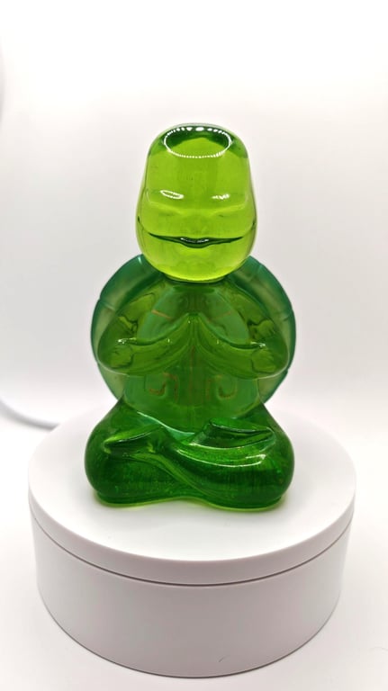 Handmade Resin Zen Ornament: Meditation Pose Turtle Decor- Anjali Mudra- Spiritu