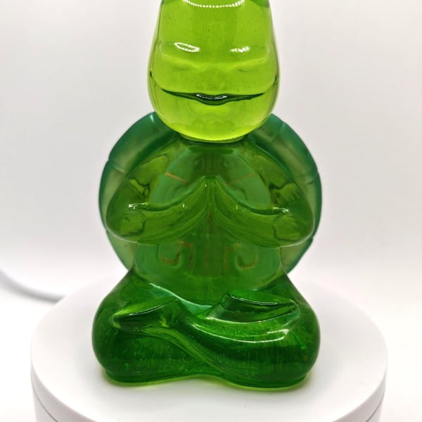 Handmade Resin Zen Ornament: Meditation Pose Turtle Decor- Anjali Mudra- Spiritu