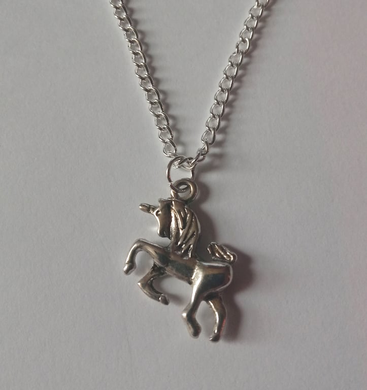 Silver Plate Unicorn Necklace
