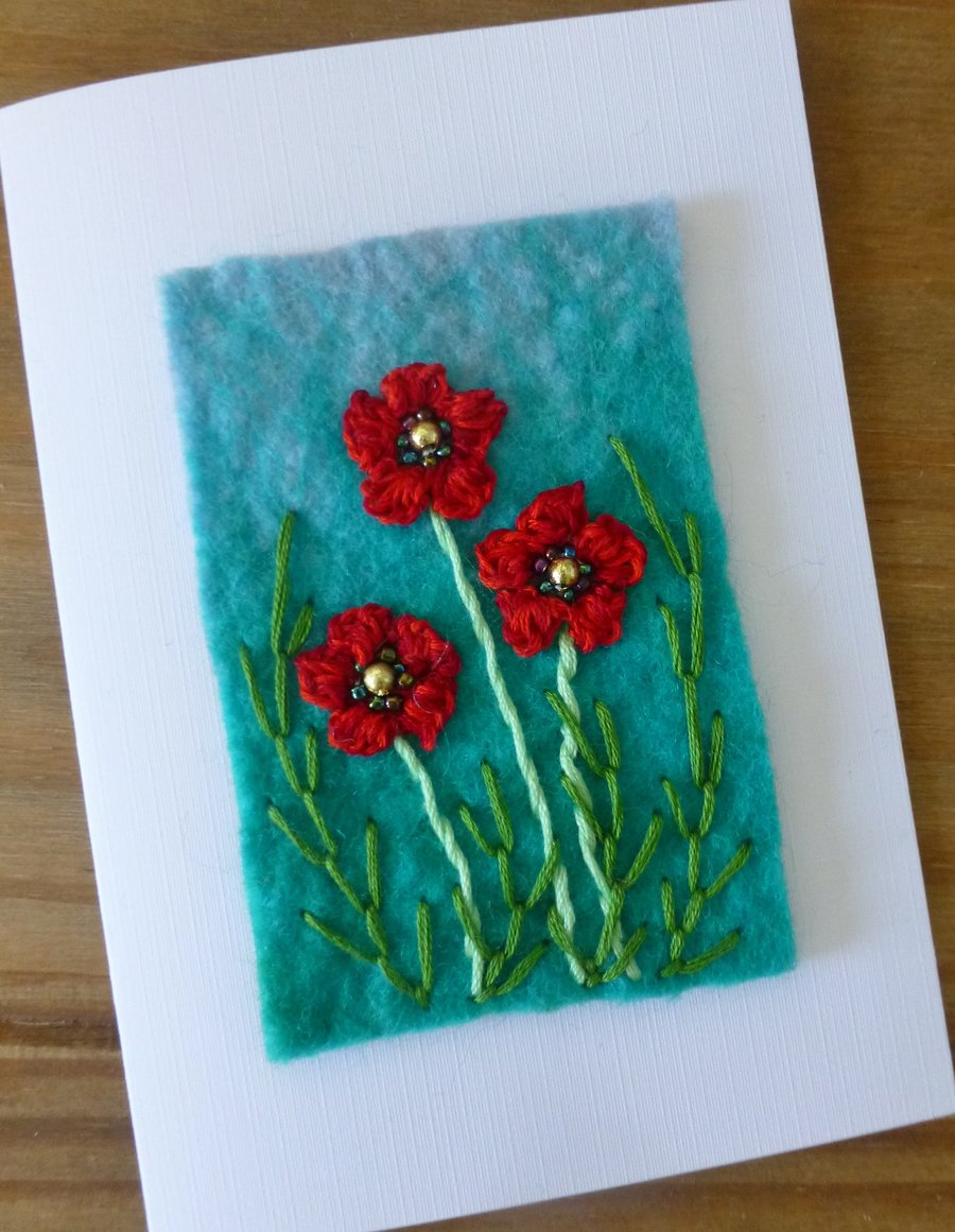 Red poppy card