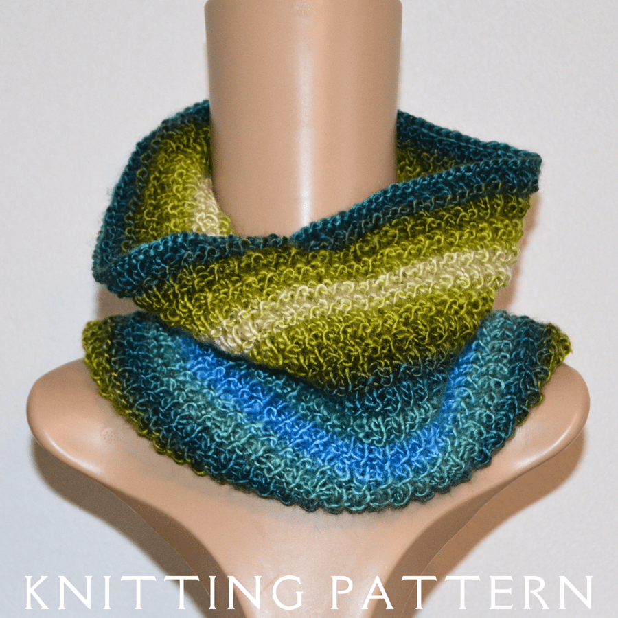 The Knit Purl Cowl Knitting Pattern PDF Version By Email